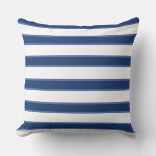 Almofada Marinho Azul -  Branco - Tiras Modernas Náuticas