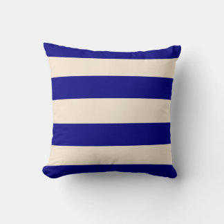 Almofada Marinho Azul e Bandas Brancas Antigas