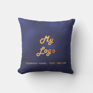Almofada Marinho azul - logotipo comercial ouro elegante pi