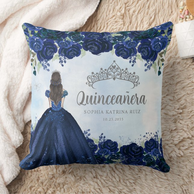 Almofada Marinho azul Princesa Tiara Quinceanera (Cobertor)