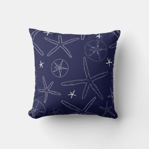 Almofada Marinho Azul Starfish & Sand Dolor Travesseiro dec