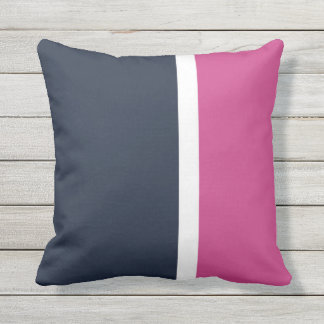 Almofada Marinho branco cor-de-rosa moderna faixa exterior