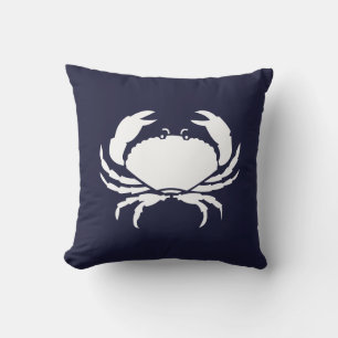 Almofada Marinho branco do CRAB náutico exterior invertido