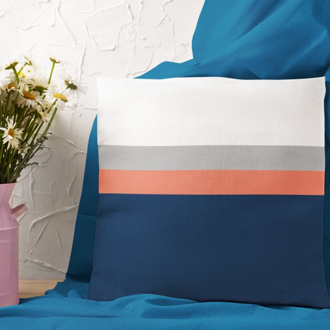 Almofada Marinho, Cinzas Corais com faixas (Criador carregado)