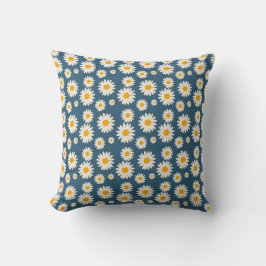 Almofada Marinho Daisy Floral Bohemian Padrão Botânico