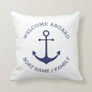 Almofada Marinho de boas-vindas personalizadas da âncora ná