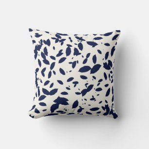Almofada Marinho de folhas Travesseiro decorativo branco
