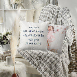 Almofada Marinho de Foto de Cozy Christmas Quote White