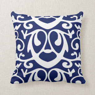 Almofada Marinho Elegante Travesseiro decorativo azul e bra