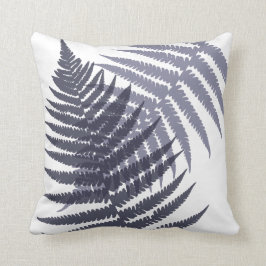 Almofada Marinho Indigo Blue Fern Leaf Patterno