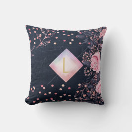 Almofada Marinho Lilibet Monogramas Rosegold Pink Princess 