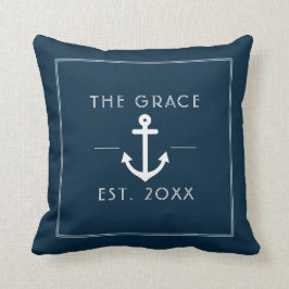 Almofada Marinho Náutico do Nome do Barco Clássico Moderno