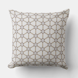 Almofada Marinho Náutico Elegante Dourado e Design Branco