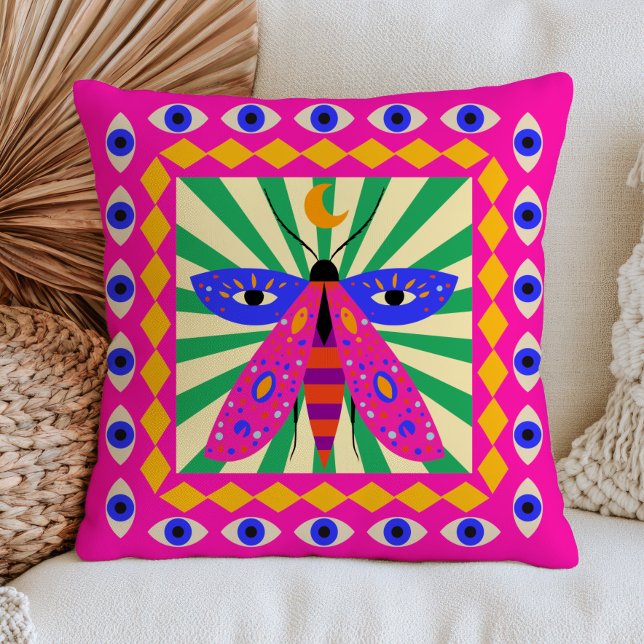 Almofada Mariposa Celestial Olhos Modernos do Mal Funky Max (Criador carregado)