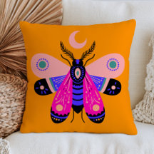 Mariposa Elegante com Lua Crescente Amarela Vibran