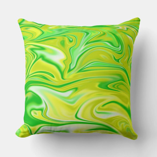 Almofada Mármaco Verde E Amarelo, Grande Maçã. (Frente)