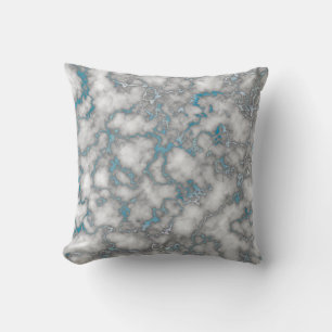 Almofada Mármore Azul Branco Elegante