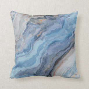 Almofada Mármore Azul com Dourado Decor Bonito