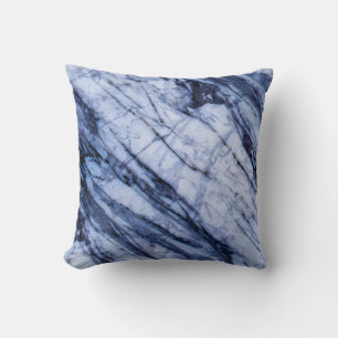 Almofada Mármore Azul e Branco Pedra Redemoinho Moderno Chi