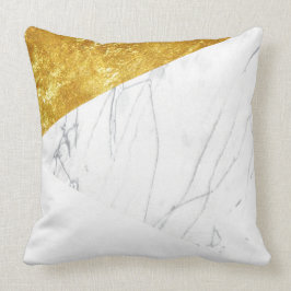 Almofada Mármore branco e Dourado