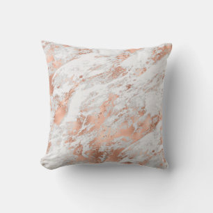 Almofada Mármore Brilhante Branco Dourado Rosa Bonito