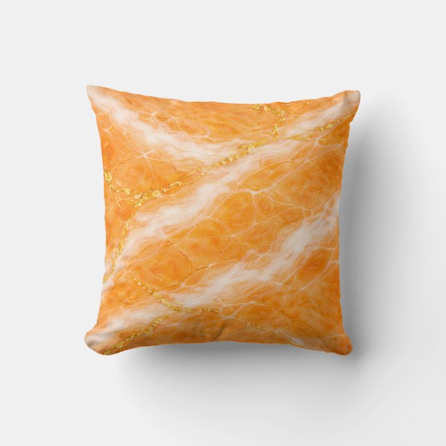Almofada Mármore Creamsicle com Redemoinhos de Marfim e Vei (Frente)