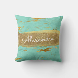 Almofada Mármore Dourado e Teto com Folha de Ouro e Brilho