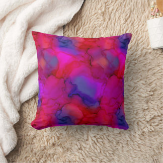 Almofada Mármore Fluido Azul Roxo Rosa Magenta Neon