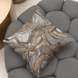 Almofada Mármore líquido - pérolas e ouro