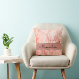 Almofada Mármore rosa rosa elegante personalizado