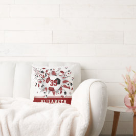 Almofada maroon Black Sports room garotas bolas bolas bolas