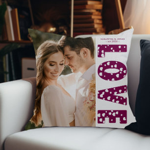 Almofada Maroon Love Hearts Casais FotoNamorados