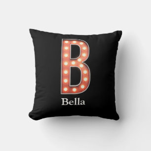 Almofada Marquee Light Monograma - Letra B Personalizada