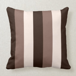 Almofada Marrons & design listrado vertical do creme