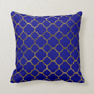Almofada Marroquino Dourado do teste padrão de Quatrefoil