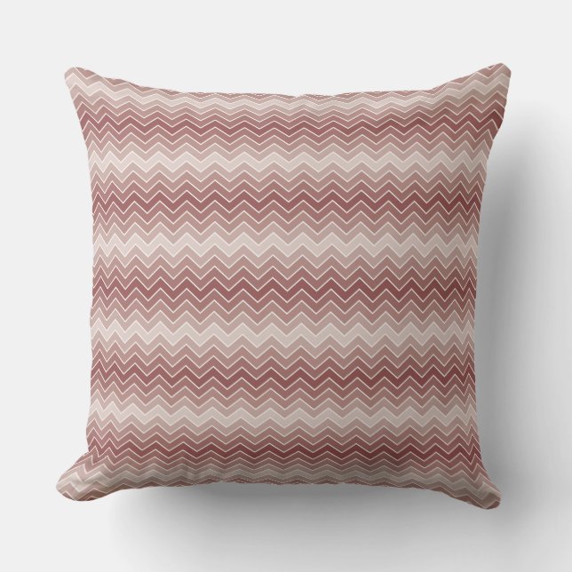Almofada Marsala Ombre Chevron Travesseiro decorativo (Frente)