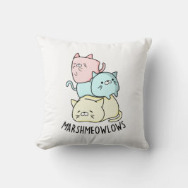 Almofada Marsh-meow Engraçado Cat Marshmallow Pun