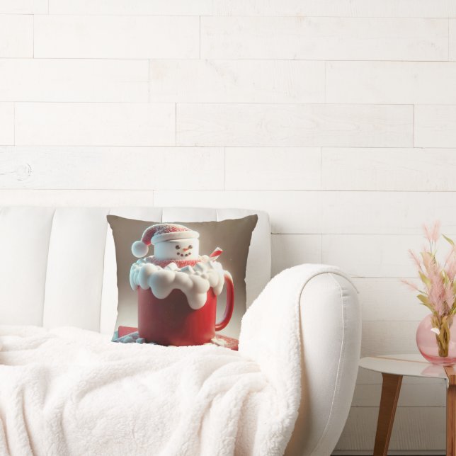 Almofada Marshmallow Snowman De Chocolate Quente (Sofá)