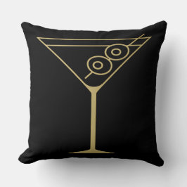 Almofada Martini de Oliva Dourado Moderno de Meados do Sécu