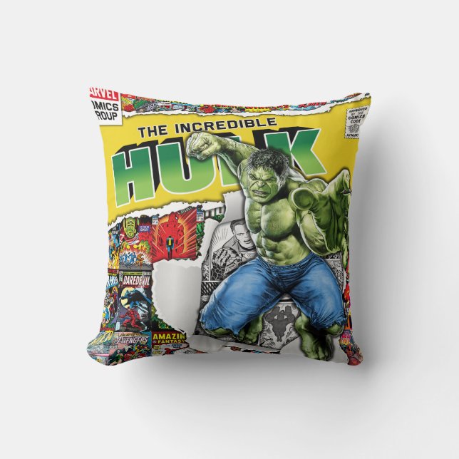 Almofada marvel comics  hulk Throw Pillow (Frente)