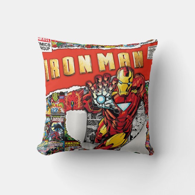 Almofada marvel comics  iron man Throw Pillow (Frente)