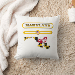 ALMOFADA MARYLAND MAP, MARYLAND, USA. SAMER BRASIL
