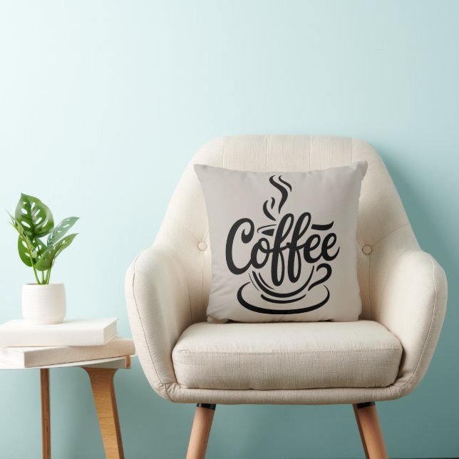 Almofada Mas Primeiro Café | Tipografia Moderna e Elegante (Cadeira)