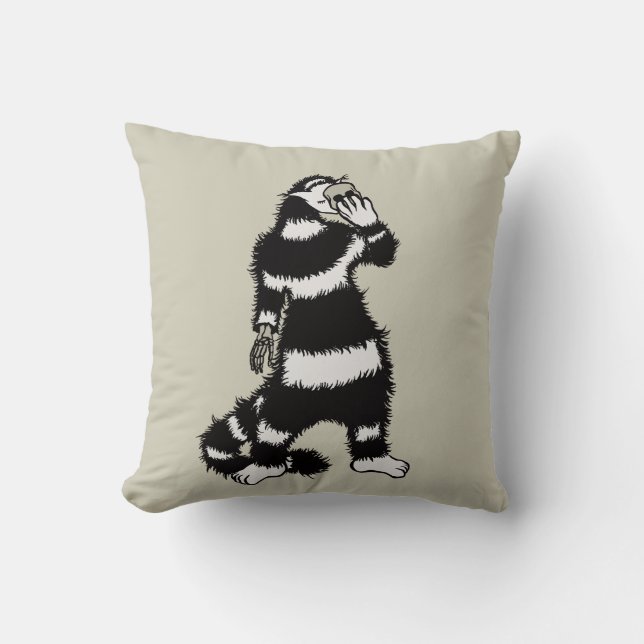 Almofada Máscara de crânio de gato esquisito (Frente)