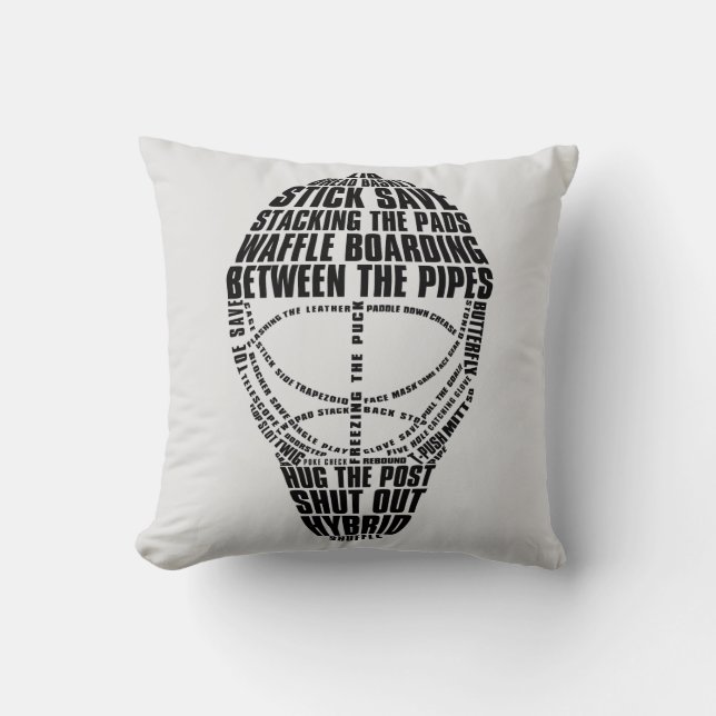 Almofada Máscara de Goeiro de Hóquei em Nome e Número (Frente)