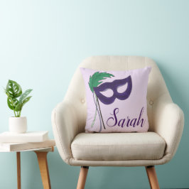 Almofada Máscara Teatral do Clube de Drama Roxo Personaliza