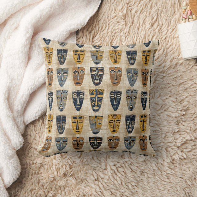 Almofada Máscara Tribal Padrão Boho (Cobertor)
