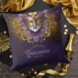 Almofada Mascarada Motif Quinceanera Purple V2 ID1031