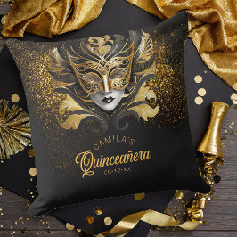 Almofada Mascarada Motif Sweet 16 Black Dourado V2 ID1032