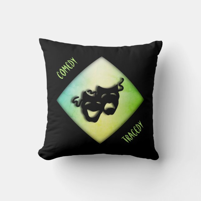 Almofada Máscaras de Comédia Divertida e Teatro Tragédia (Frente)